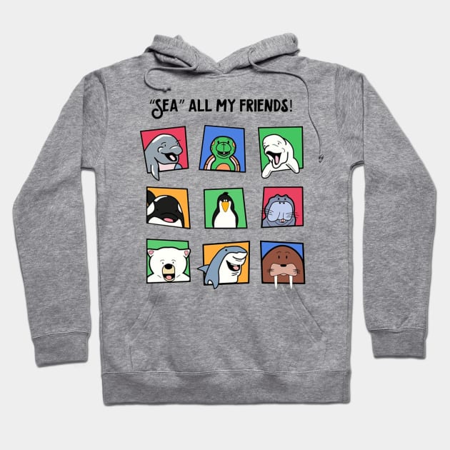Sea Creatures are friends Hoodie by glennabest